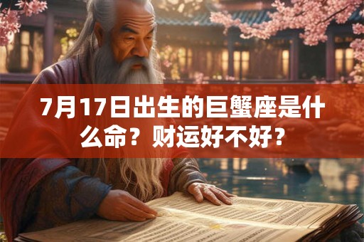 7月17日出生的巨蟹座是什么命？财运好不好？