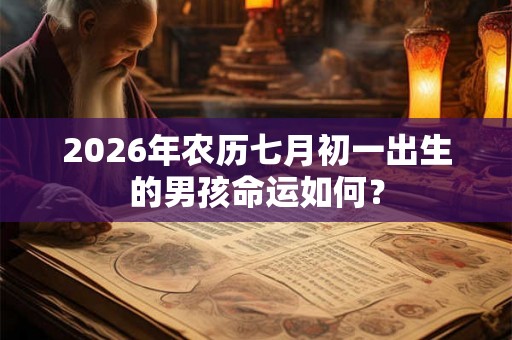 2026年农历七月初一出生的男孩命运如何？