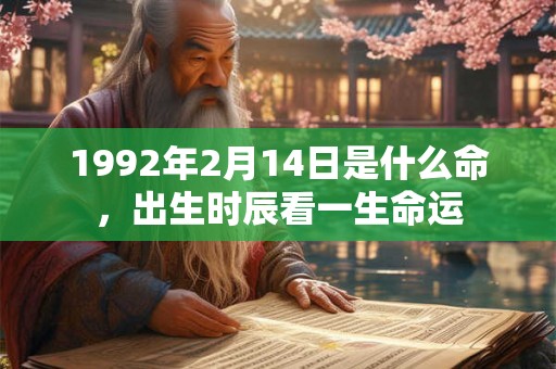 1992年2月14日是什么命,出生时辰看一生命运 1992年2月14日是什么命,出生时辰看一生命运