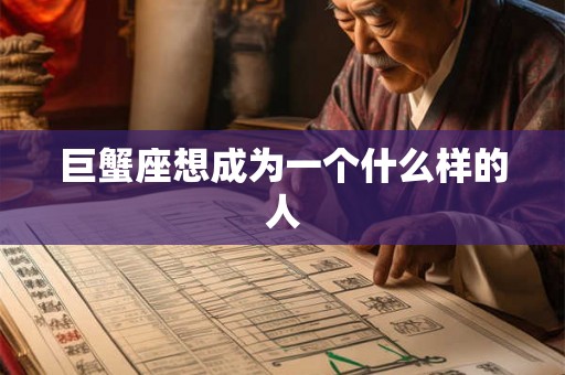 巨蟹座想成为一个什么样的人