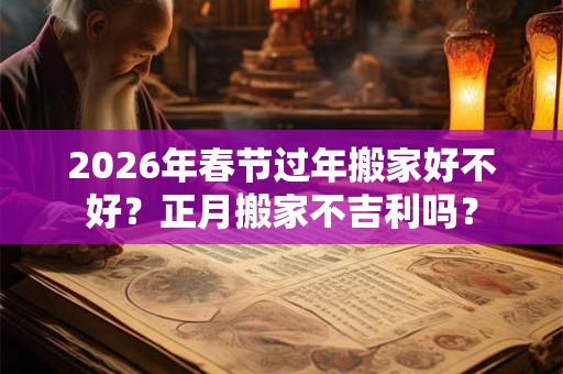2026年春节过年搬家好不好？正月搬家不吉利吗？