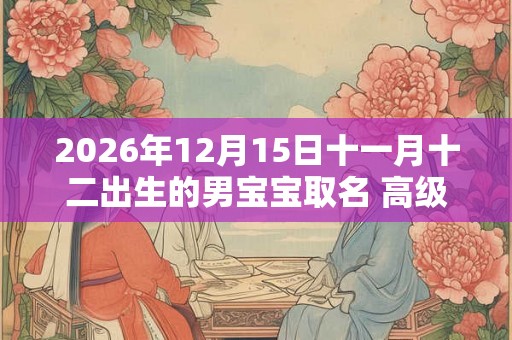 2026年12月15日十一月十二出生的男宝宝取名 高级好听 2026年12月15日十一月十二出生的男宝宝取名 高级好听