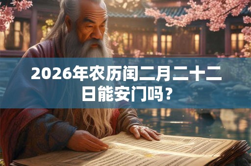 2026年农历闰二月二十二日能安门吗? 2026年农历闰二月二十二日能安门吗?