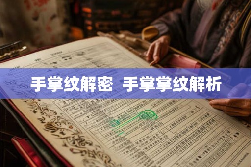手掌纹解密  手掌掌纹解析