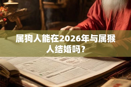 属狗人能在2026年与属猴人结婚吗？