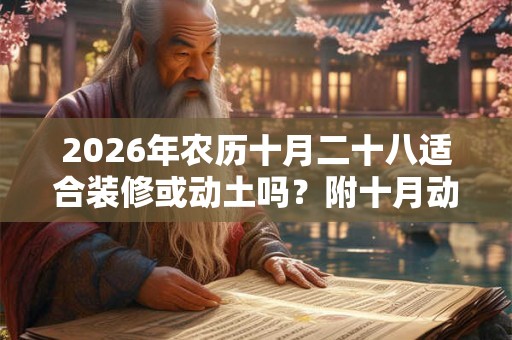 2026年农历十月二十八适合装修或动土吗?附十月动土吉日 2026年农历十月二十八适合装修或动土吗?附十月动土吉日