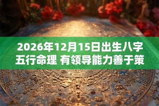2026年12月15日出生八字五行命理 有领导能力善于策划
