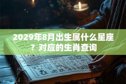 2029年8月出生属什么星座？对应的生肖查询
