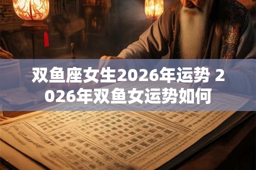 双鱼座女生2026年运势 2026年双鱼女运势如何