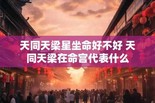 天同天梁星坐命好不好 天同天梁在命宫代表什么