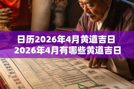 日历2026年4月黄道吉日 2026年4月有哪些黄道吉日
