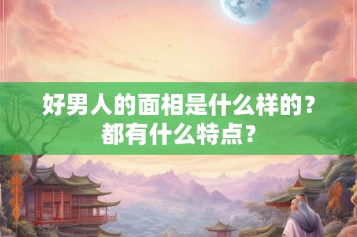 好男人的面相是什么样的？都有什么特点？