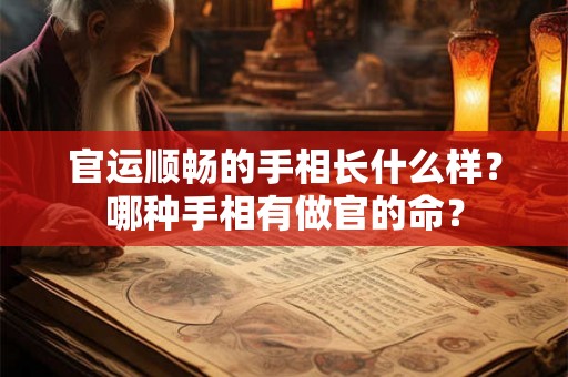 官运顺畅的手相长什么样？哪种手相有做官的命？