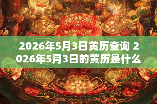 2026年5月3日黄历查询 2026年5月3日的黄历是什么 2026年5月3日黄历查询 2026年5月3日的黄历是什么