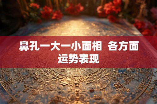鼻孔一大一小面相  各方面运势表现