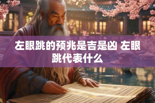 左眼跳的预兆是吉是凶 左眼跳代表什么