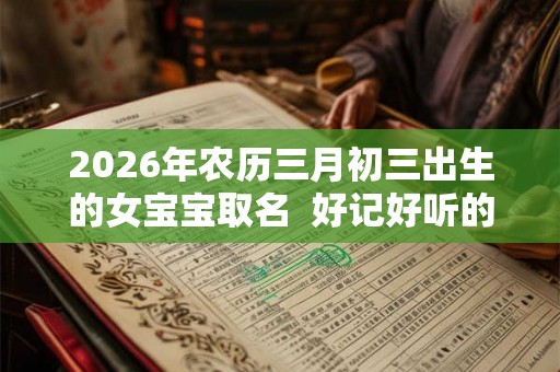 2026年农历三月初三出生的女宝宝取名  好记好听的