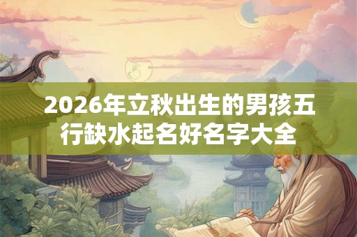 2026年立秋出生的男孩五行缺水起名好名字大全