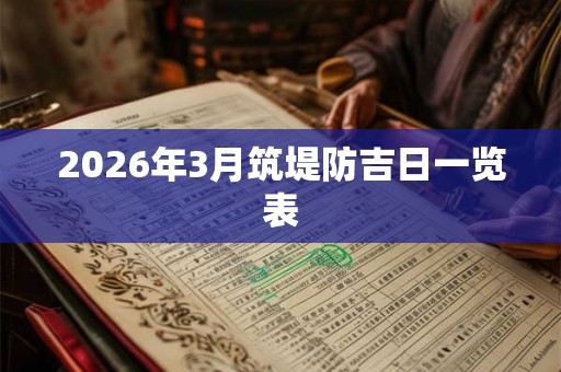 2026年3月筑堤防吉日一览表