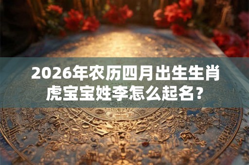 2026年农历四月出生生肖虎宝宝姓李怎么起名？