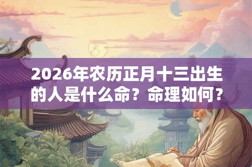 2026年农历正月十三出生的人是什么命？命理如何？