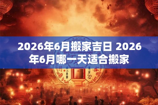 2026年6月搬家吉日 2026年6月哪一天适合搬家