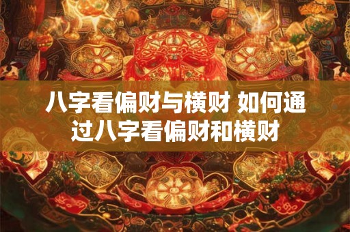 八字看偏财与横财 如何通过八字看偏财和横财