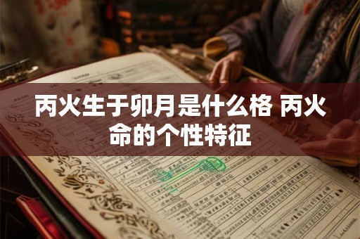 丙火生于卯月是什么格 丙火命的个性特征