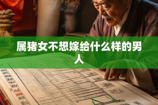 属猪女不想嫁给什么样的男人
