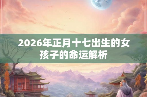 2026年正月十七出生的女孩子的命运解析