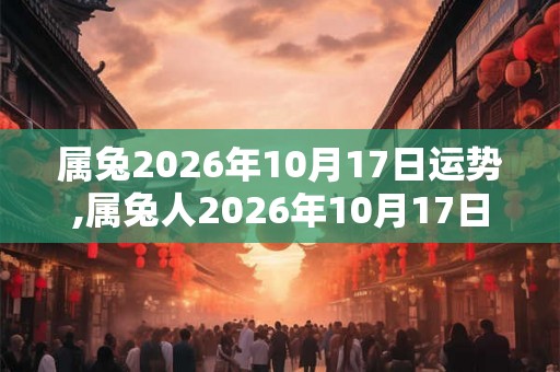 属兔2026年10月17日运势,属兔人2026年10月17日财运,生肖兔2026年10月17日运势