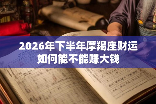2026年下半年摩羯座财运如何能不能赚大钱