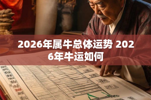 2026年属牛总体运势 2026年牛运如何