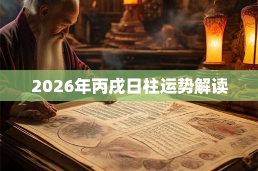 2026年丙戌日柱运势解读 2026年丙戌日柱运势解读
