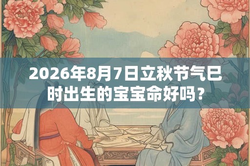 2026年8月7日立秋节气巳时出生的宝宝命好吗？