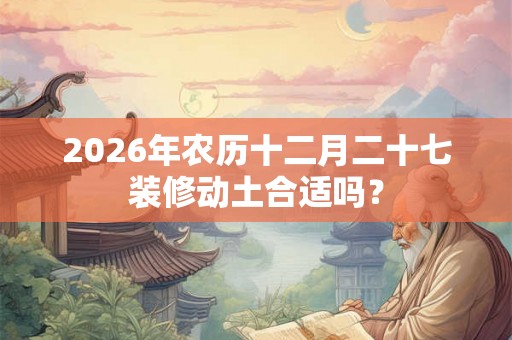 2026年农历十二月二十七装修动土合适吗？