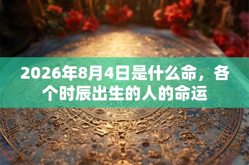 2026年8月4日是什么命，各个时辰出生的人的命运