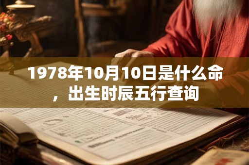 1978年10月10日是什么命，出生时辰五行查询