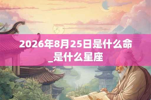 2026年8月25日是什么命_是什么星座