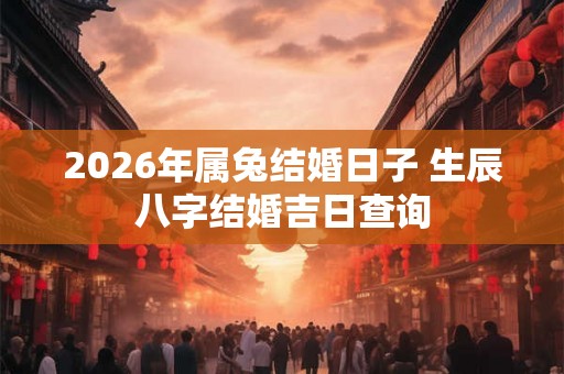 2026年属兔结婚日子 生辰八字结婚吉日查询