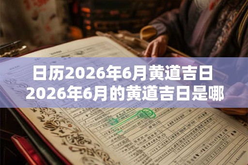 日历2026年6月黄道吉日 2026年6月的黄道吉日是哪些