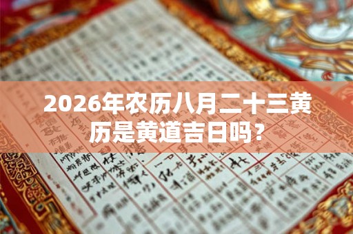 2026年农历八月二十三黄历是黄道吉日吗？