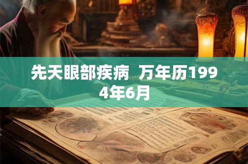先天眼部疾病  万年历1994年6月