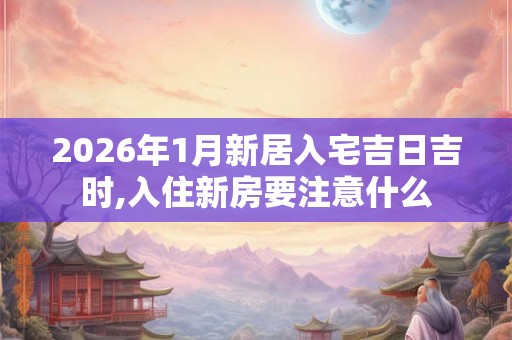 2026年1月新居入宅吉日吉时,入住新房要注意什么