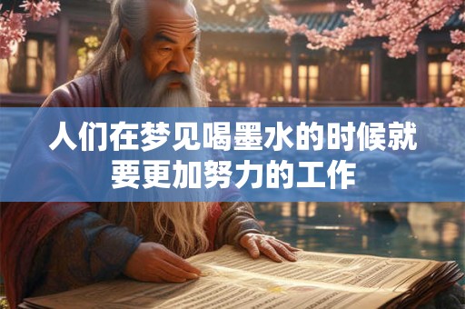 人们在梦见喝墨水的时候就要更加努力的工作