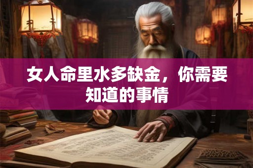 女人命里水多缺金，你需要知道的事情