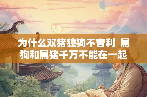 为什么双猪独狗不吉利  属狗和属猪千万不能在一起