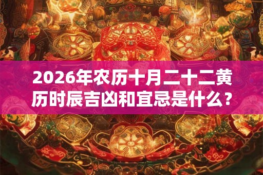 2026年农历十月二十二黄历时辰吉凶和宜忌是什么？