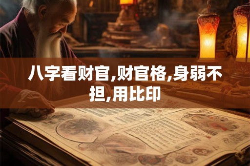 八字看财官,财官格,身弱不担,用比印