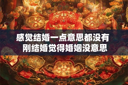 感觉结婚一点意思都没有  刚结婚觉得婚姻没意思
